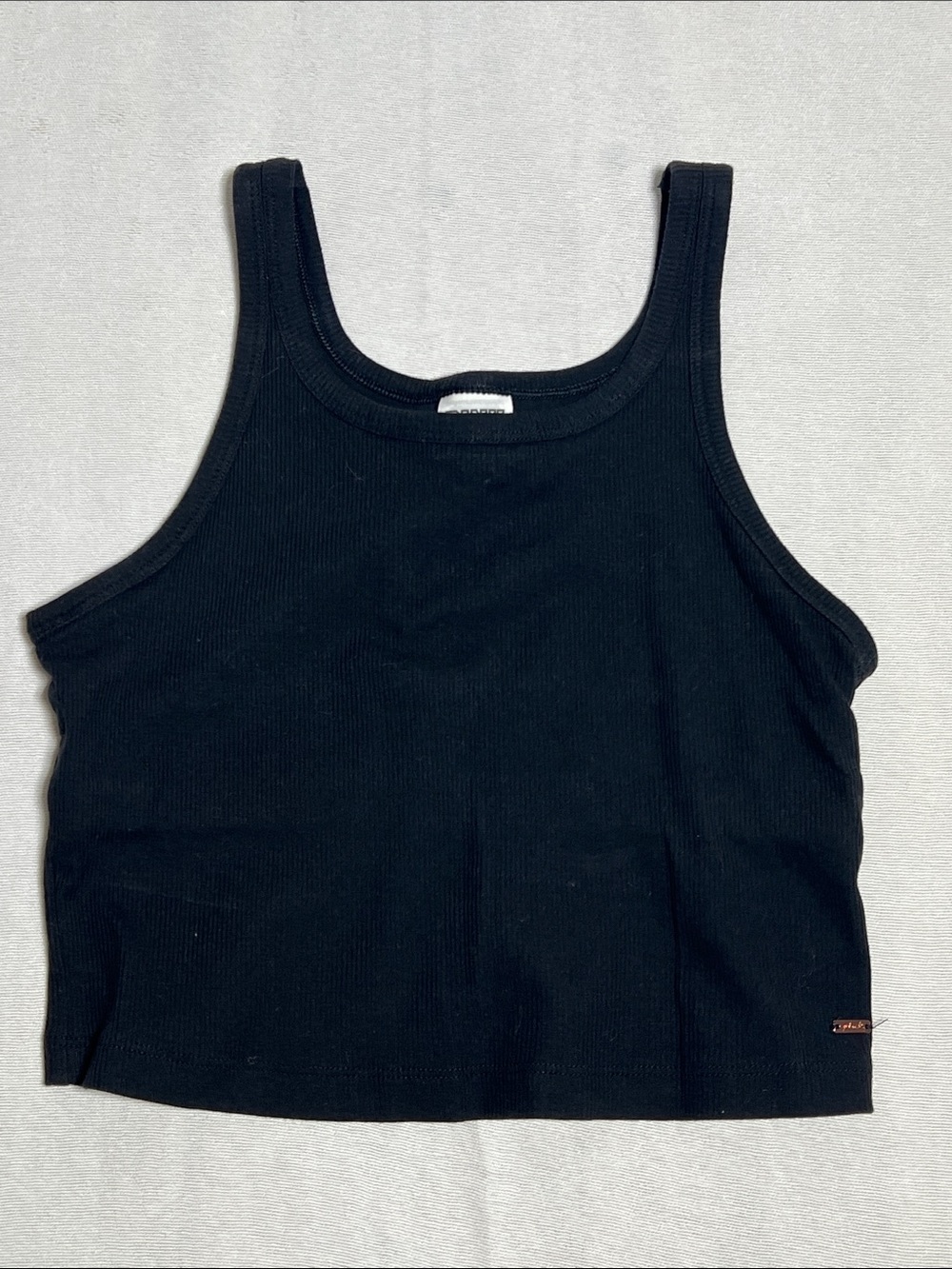 Pink by VS Classic Black Ribbed cropped Tank Top - Women's